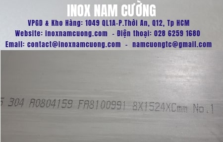 Tấm inox304 dày 8mm
